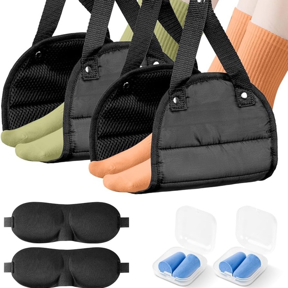 Foot Hammock with Eye Mask and Earplugs Set